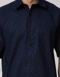 Cole Short Sleeve Shirt Regular Slub Print Geo