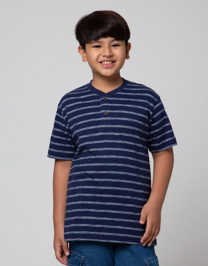 Aero Short Sleeve T-Shirt Henley Stripe