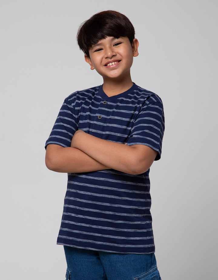 Aero Short Sleeve T-Shirt Henley Stripe