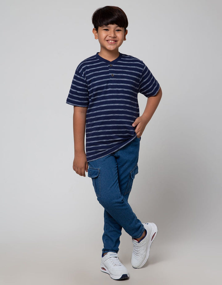 Aero Short Sleeve T-Shirt Henley Stripe