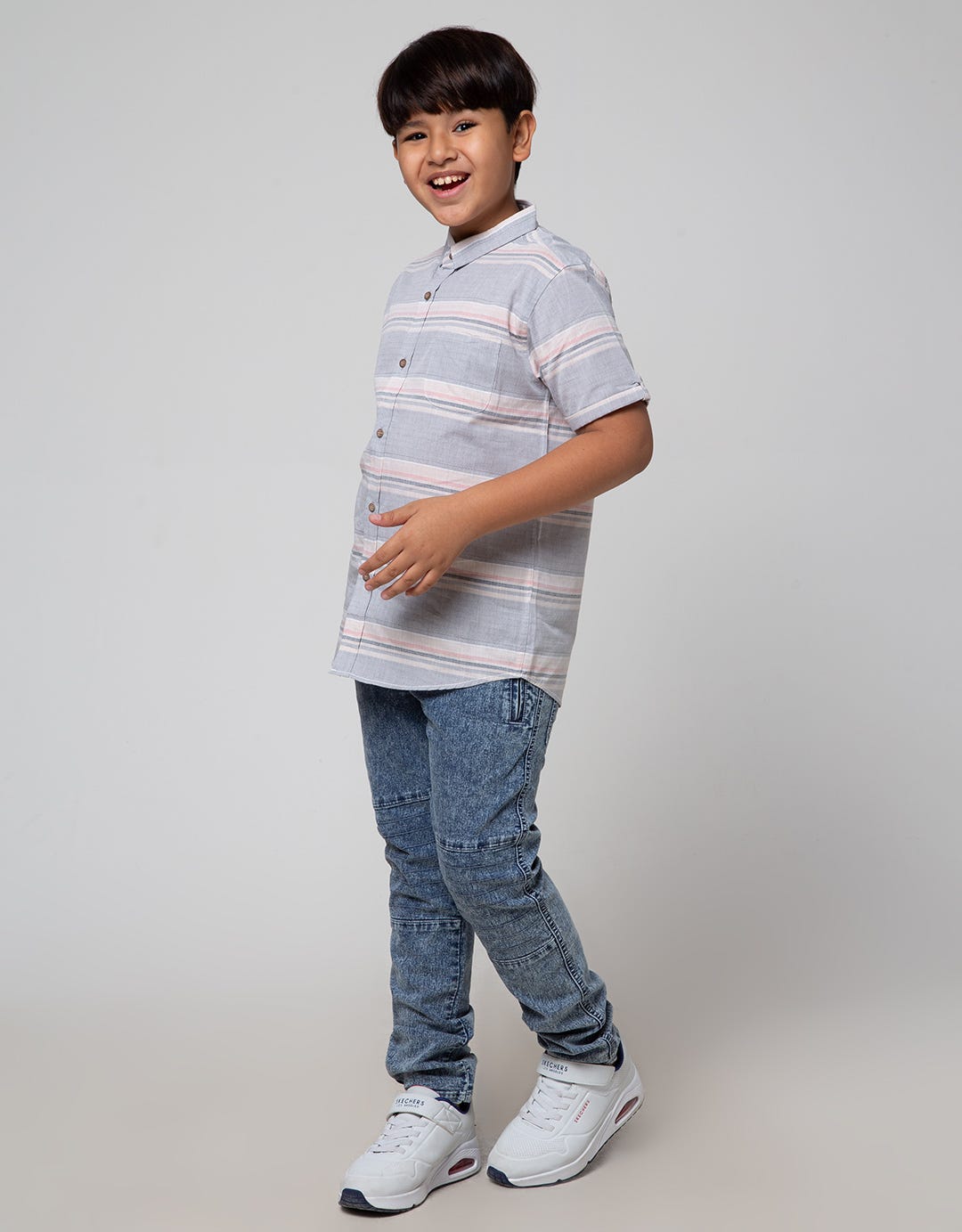 Aero Stripes Salur Kemeja Anak Laki-Laki