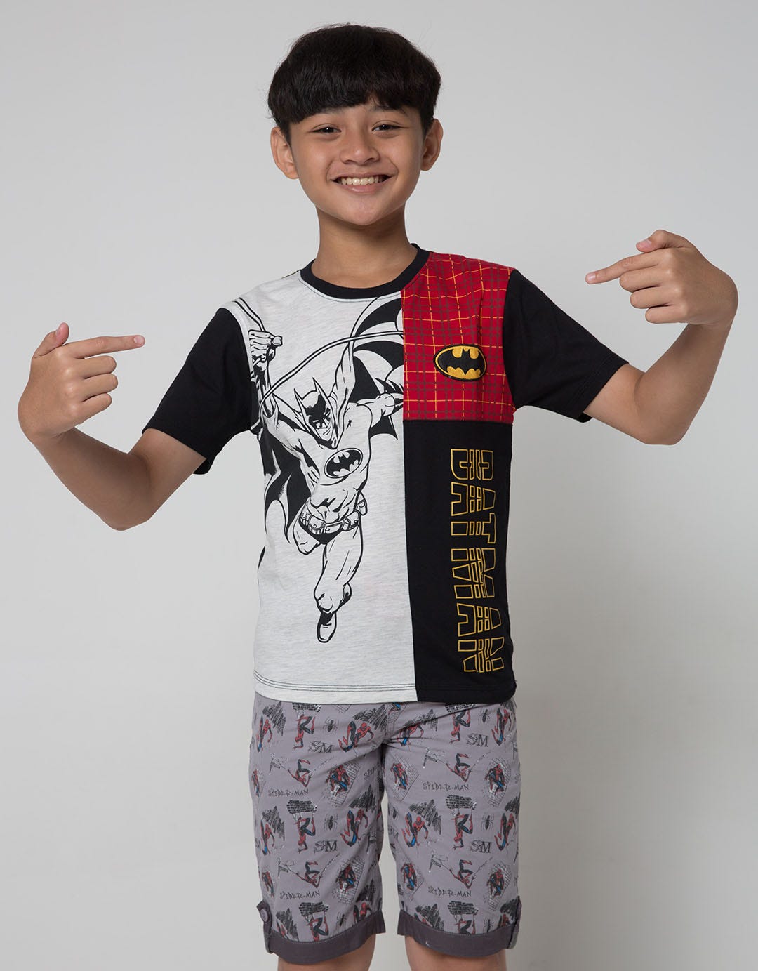 Character Short Sleeve T-Shirt Print Batman Action Fly