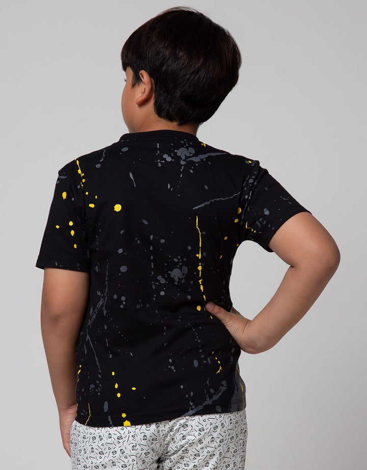 Character Short Sleeve T-Shirt Batman Print Splash Logo