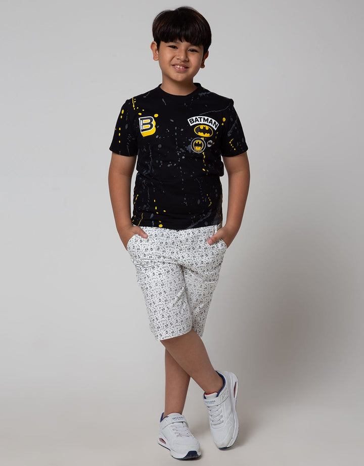 Character Short Sleeve T-Shirt Batman Print Splash Logo