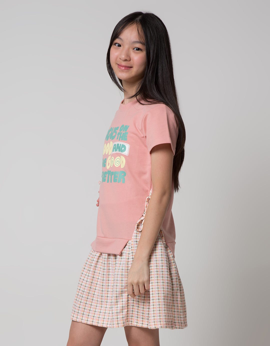 Nevada Short Sleeve Midi Dress Comb Checker Skirt Focus On The Good