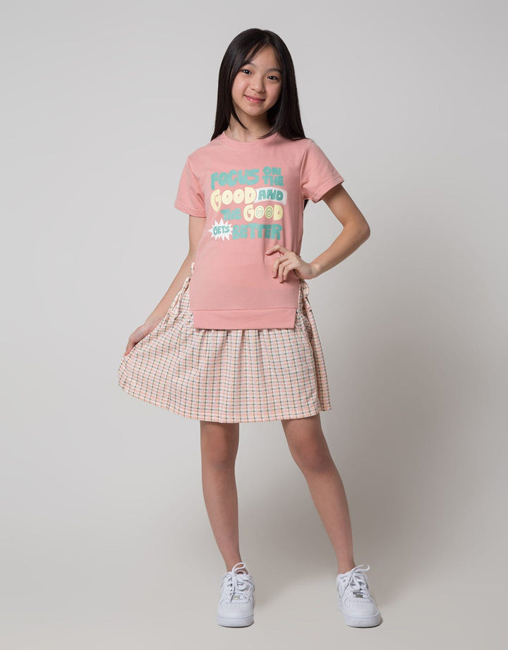 Nevada Short Sleeve Midi Dress Comb Checker Skirt Focus On The Good