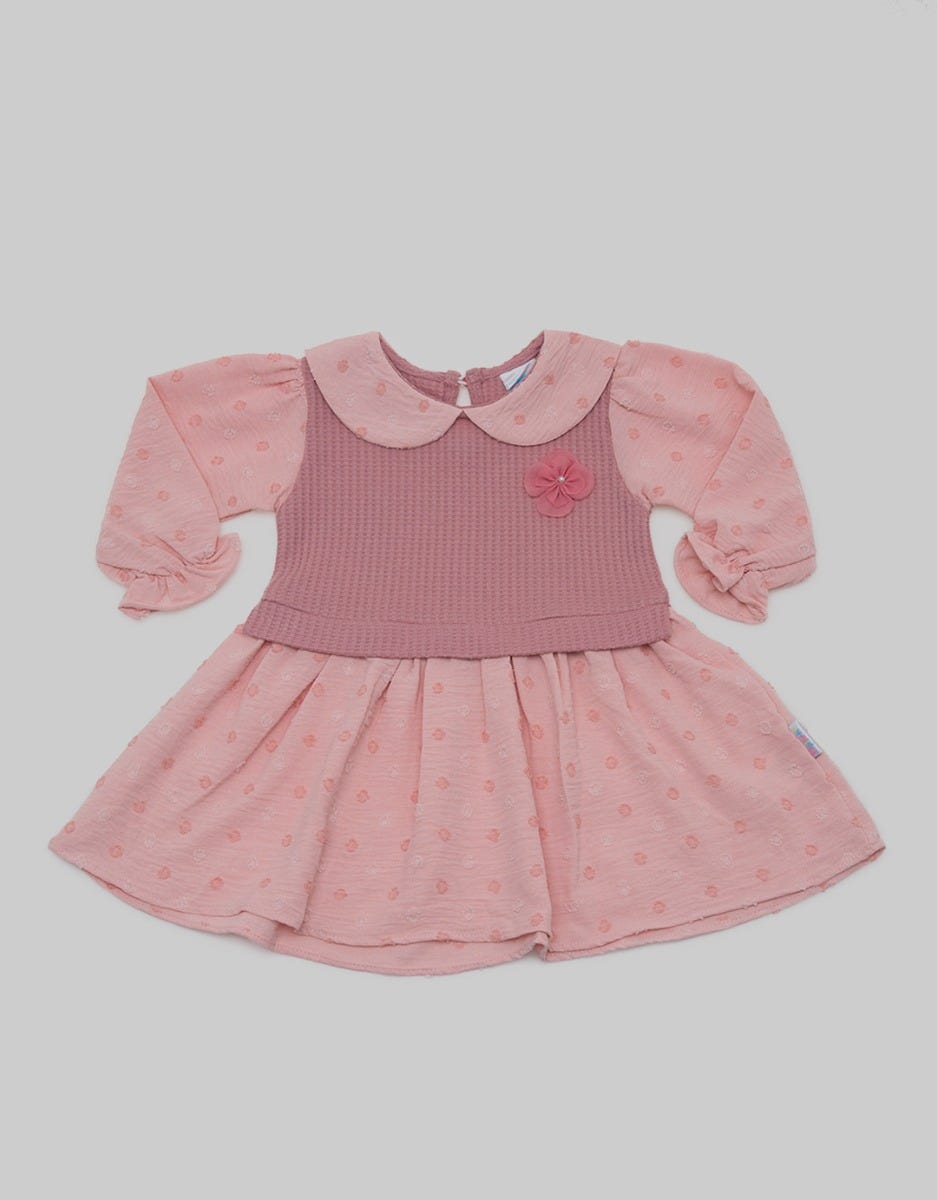 Pipiniko Dress Colar Combi Waffle Knit