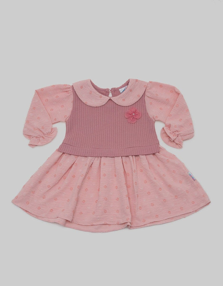 Pipiniko Dress Colar Combi Waffle Knit