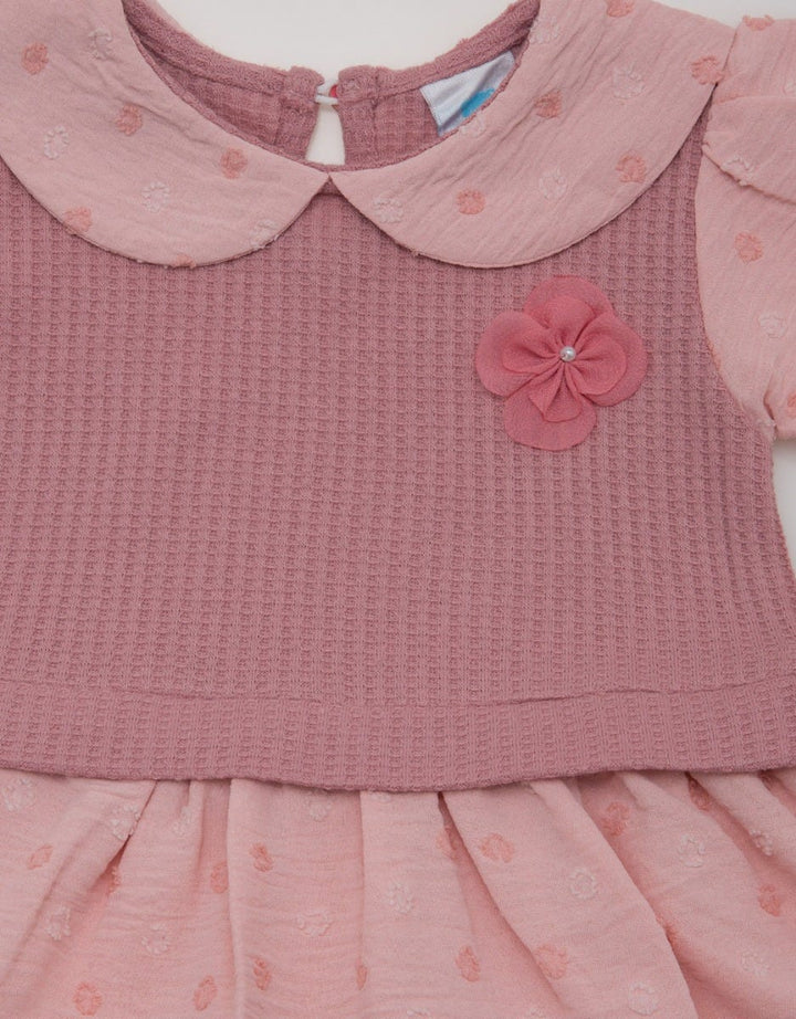 Pipiniko Dress Colar Combi Waffle Knit