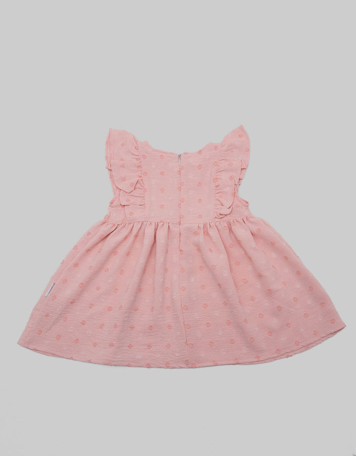 Pipiniko Newborn Dress Ruffle Textured Dot
