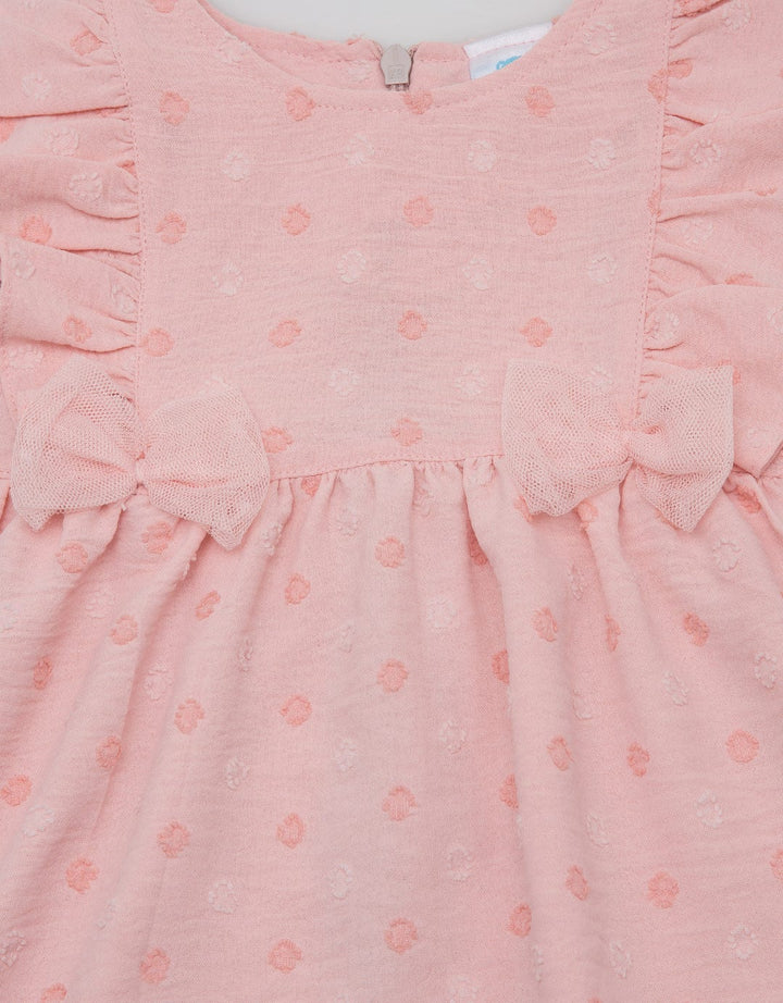 Pipiniko Newborn Dress Ruffle Textured Dot