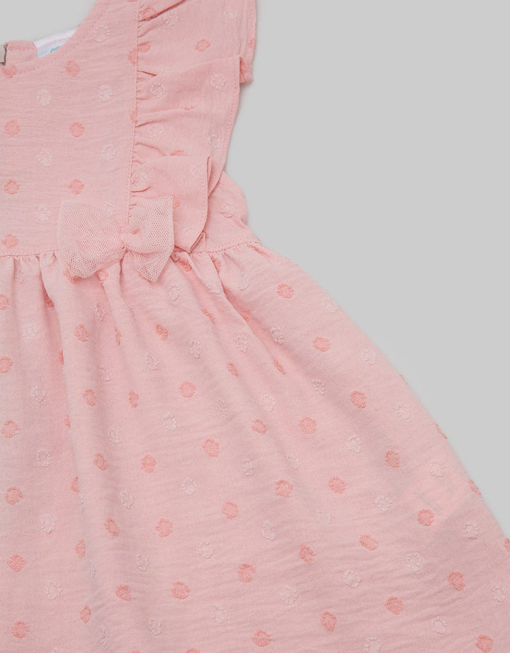 Pipiniko Newborn Dress Ruffle Textured Dot