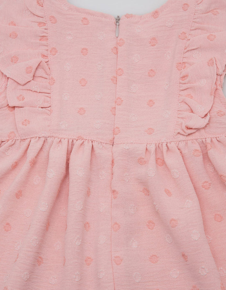 Pipiniko Newborn Dress Ruffle Textured Dot