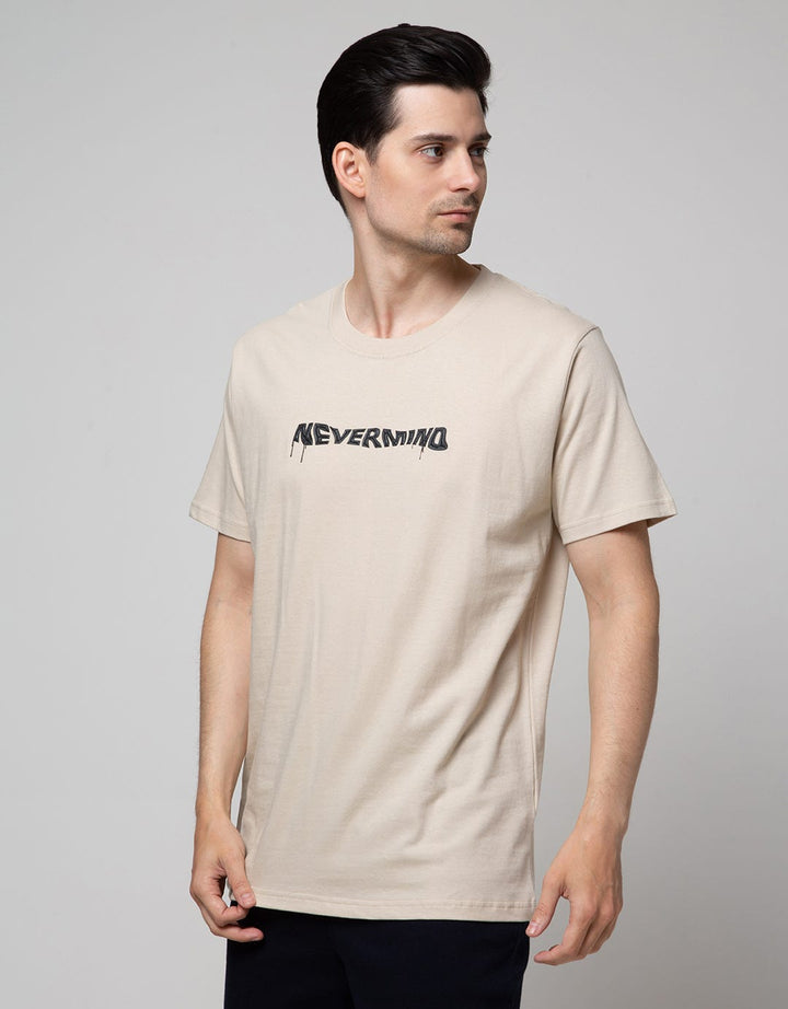 T Zone Short Sleeve T-Shirt Big Size Print Nevermind