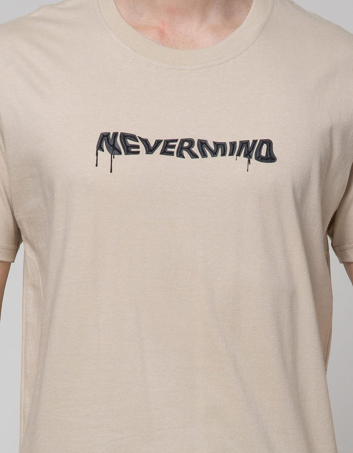 T Zone Short Sleeve T-Shirt Big Size Print Nevermind