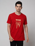 T Zone Letter Wow Men's Big Size T-Shirt