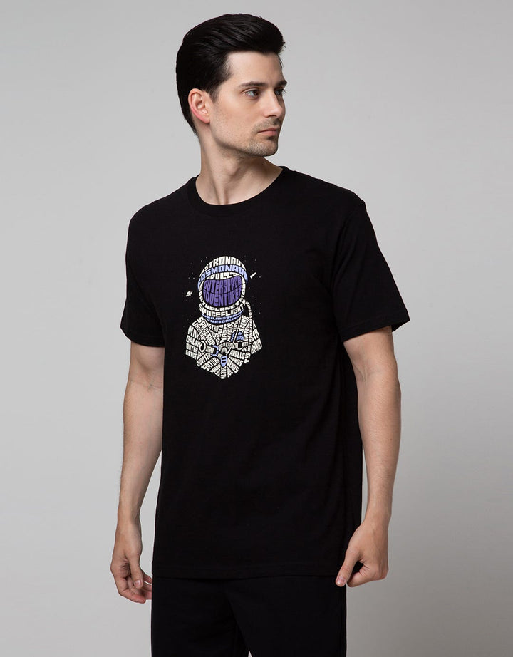 T Zone Short Sleeve T-Shirt Big Size Print 1 Astronout
