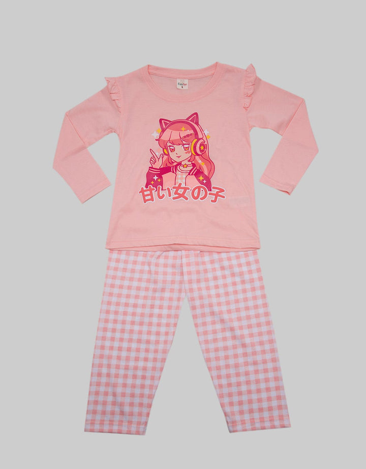 Kidz Too Ruffle Sleeve Piyama Anak Perempuan