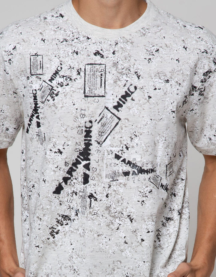 American Jeans Warning Print Men's T-Shirt