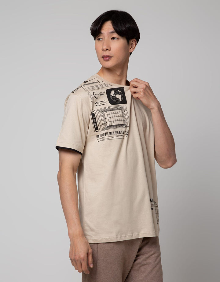 American Jeans Short Sleeve T-Shirt Print List Sleeve