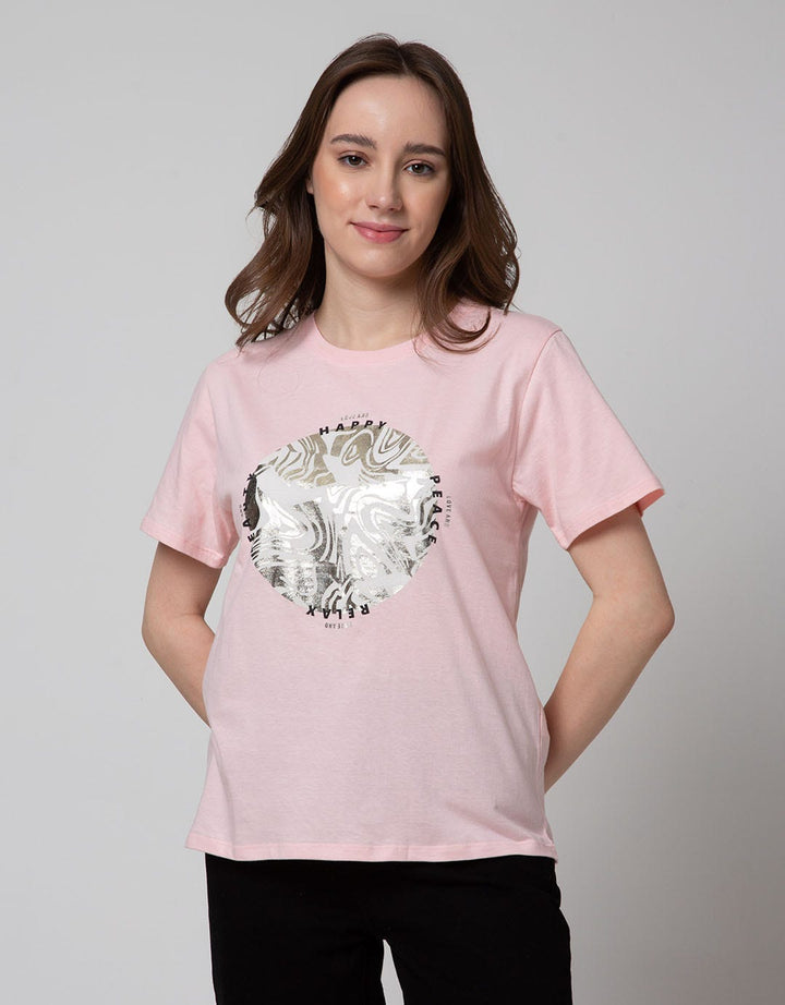 Details Short Sleeve T-Shirt Reguler Tee Print With Glitz Artwork Words On