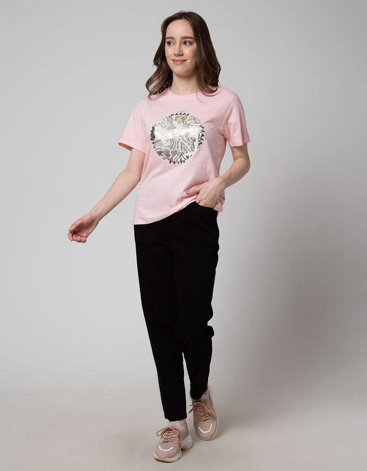 Details Short Sleeve T-Shirt Reguler Tee Print With Glitz Artwork Words On