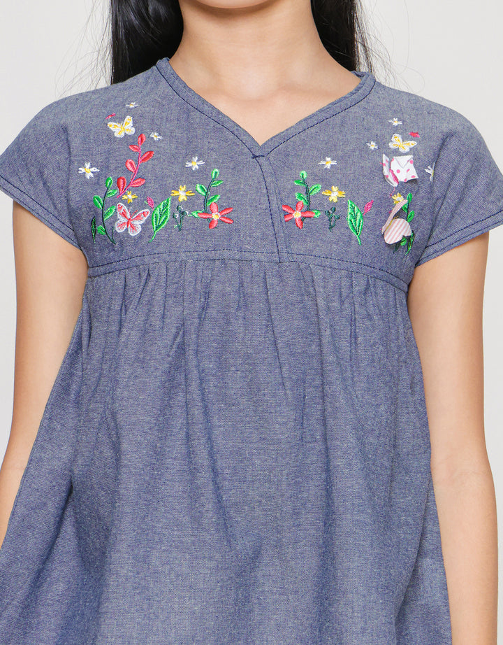 Cardinal Kids Girl Bordir Bunga Blouse Anak Perempuan