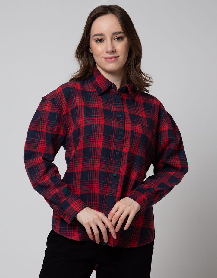 Nevada Long Sleeve Shirt Check Rayon Twill