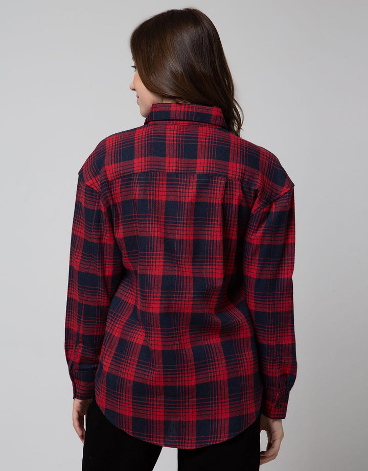 Nevada Long Sleeve Shirt Check Rayon Twill