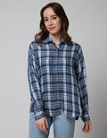 Nevada Long Sleeve Shirt Regular Check Rayon Twill