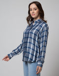 Nevada Long Sleeve Shirt Regular Check Rayon Twill