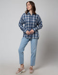 Nevada Long Sleeve Shirt Regular Check Rayon Twill