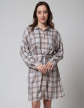Nevada Check Rayon Dress Wanita