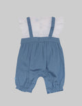 Pipiniko Embroidered Chambray Girls Romper