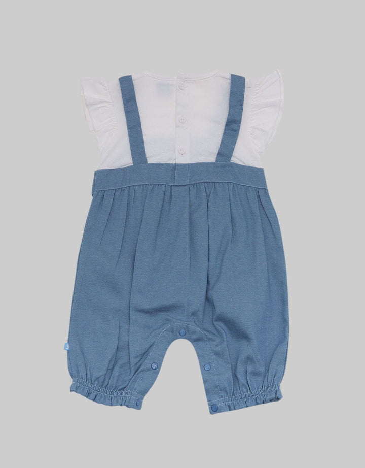 Pipiniko Embroidered Chambray Girls Romper