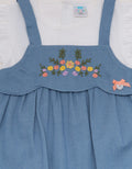 Pipiniko Embroidered Chambray Girls Romper