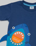 Pipiniko Shark Hello Kaos Anak Laki-laki