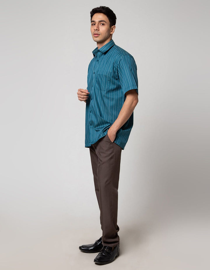Cole Short Sleeve Shirt Regular Space Dyed Stripes