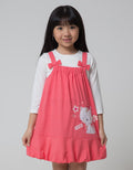 Little M Long Sleeve Midi Dress Overall Polka Dot Cat