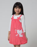 Little M Long Sleeve Midi Dress Overall Polka Dot Cat