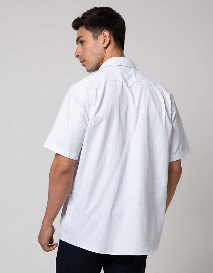 Stanley Adams Short Sleeve Shirt Regular Cvc Dobby Check Pattern