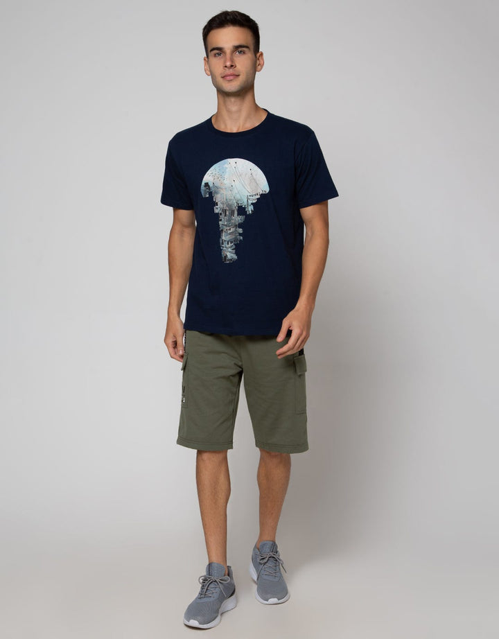 American Jeans Short Pants Knit Print Cargo Pocket