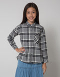 Nevada Flannel Pocket Kemeja Anak Perempuan