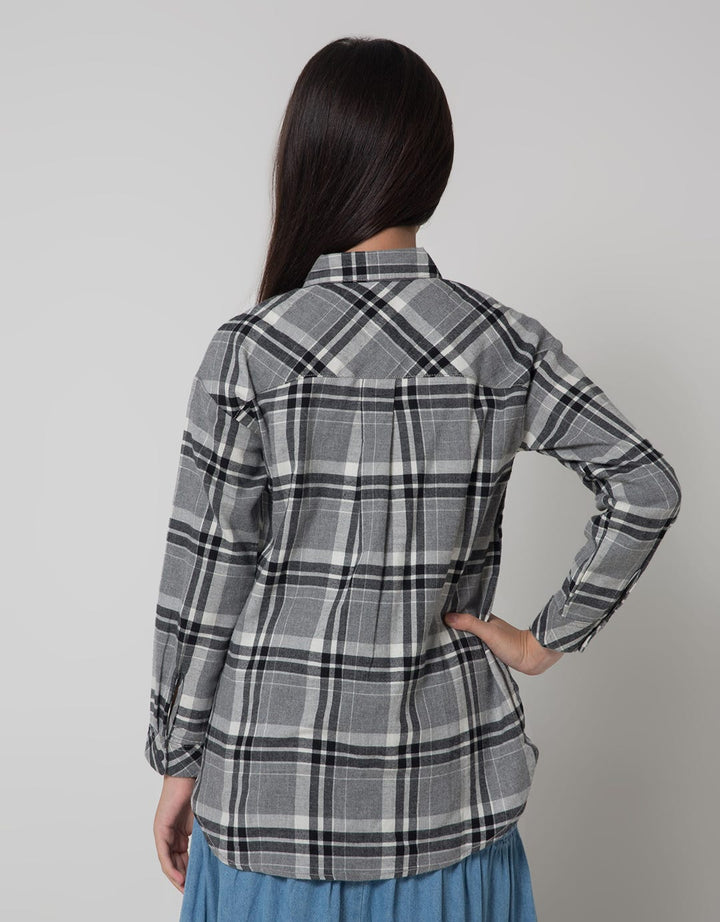 Nevada Flannel Pocket Kemeja Anak Perempuan