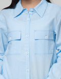 Nevada Long Sleeve Shirt Striped Crop With Ripple
