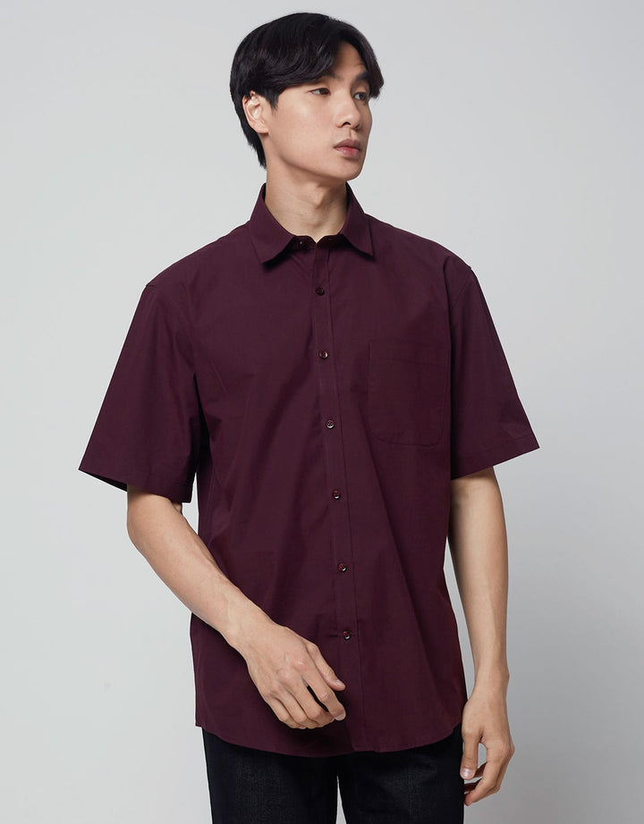 Cole Sateen Kemeja Pendek Regular Pria