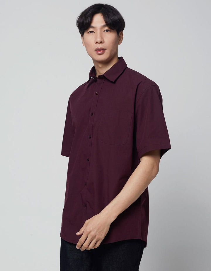 Cole Sateen Kemeja Pendek Regular Pria