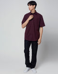 Cole Sateen Kemeja Pendek Regular Pria