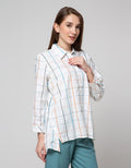 Cardinal Girl Print Kotak-Kotak Kemeja