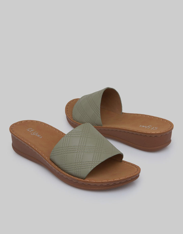 St. Yves Textured Wedges Slipper Sandal